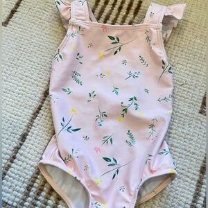 Floral Pink Kids Swim One Piece